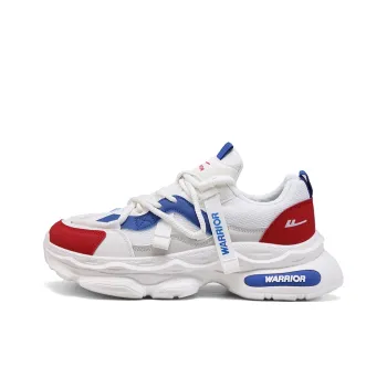 Warrior Slip Resistant And Breathable Low Top Casual Running Shoes Men's White Blue Red