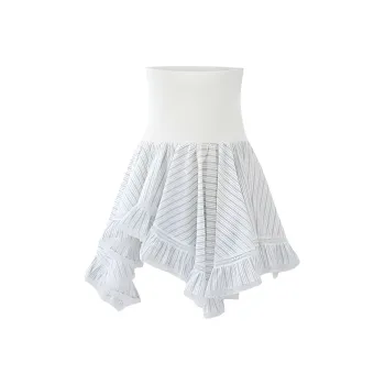 DOKZB Strapless Top Women's White Stripes