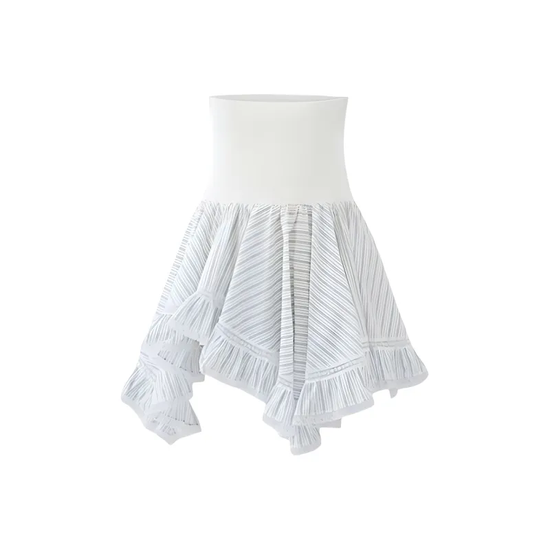 DOKZB Strapless Top Women's White Stripes-0