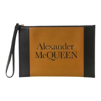 Alexander McQueen Calfskin Clutch Women's Black & Tan