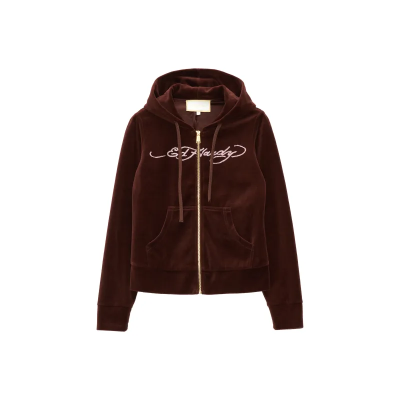Ed Hardy Sweatshirts Women's Ice Mocha Brown E1ODW031-0