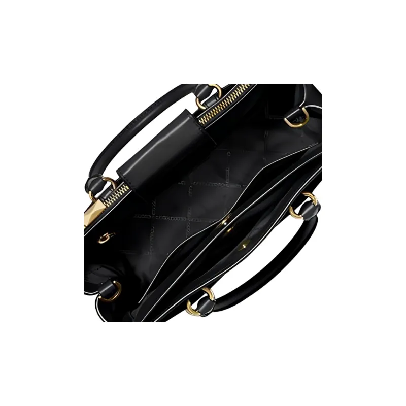 MICHAEL KORS MK Everly Leather Handbag Shoulder Bag Medium Size Women's Black-4