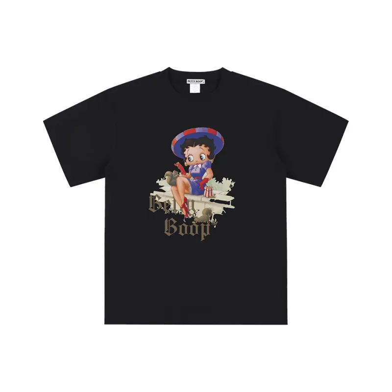 BETTY BOOP Drop Shoulder Sleeve T Shirt Women's-12