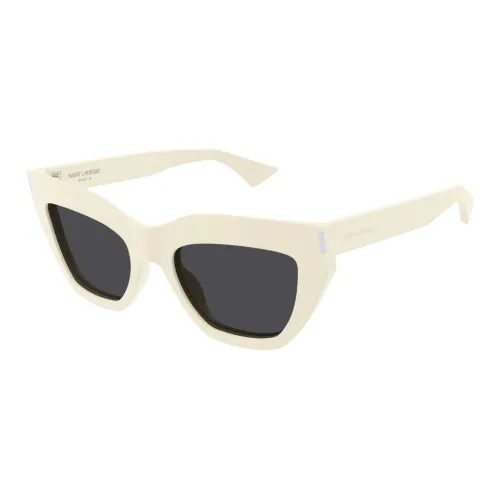 SAINT LAURENT Recycled Acetate Cat Eye Sunglasses Women's White