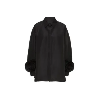 Valentino Floral Embellished Straight Hem Shirt Dress