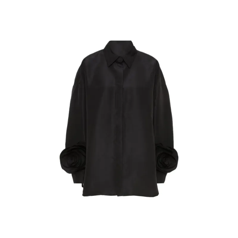 Valentino Floral Embellished Straight Hem Shirt Dress-0