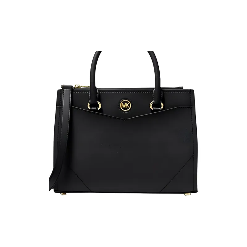 MICHAEL KORS MK Everly Leather Handbag Shoulder Bag Medium Size Women's Black-3