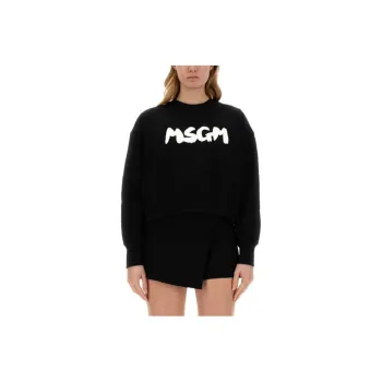MSGM Logo Printed Crewneck Sweatshirt