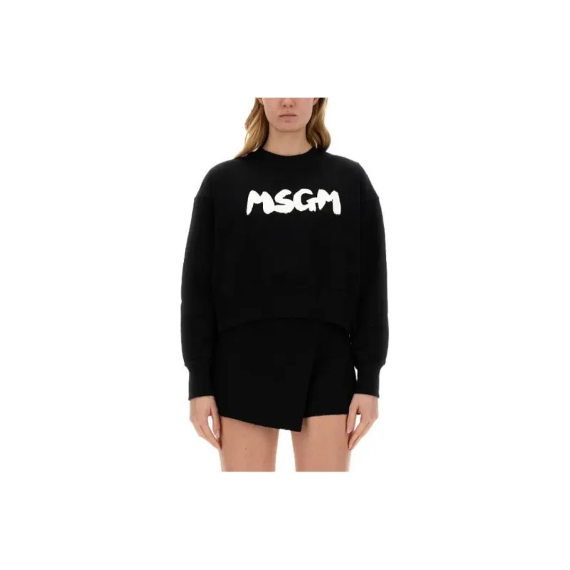 MSGM Logo Printed Crewneck Sweatshirt-0