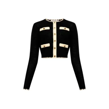 Self portrait Cropped Crochet Cardigan