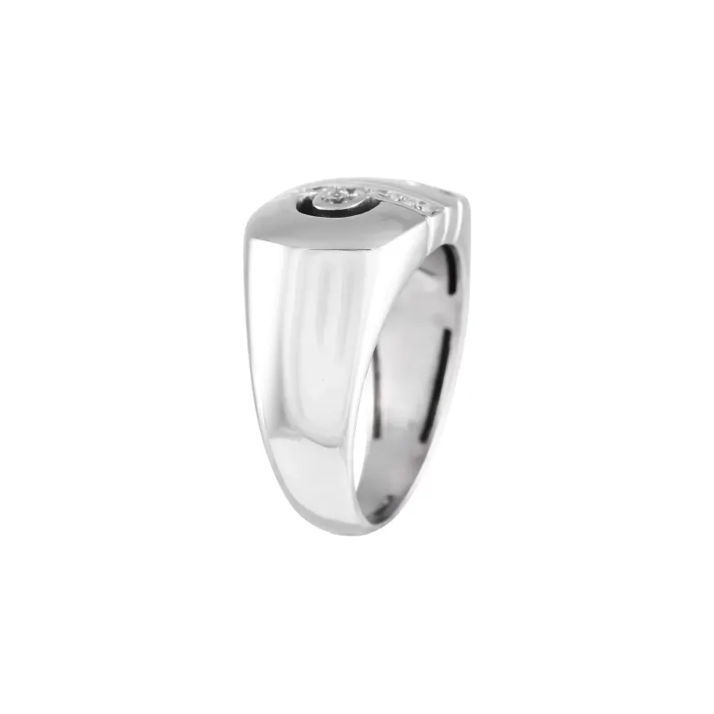 BVLGARI 1980s 18K White Gold Parentesi Diamond Ring-1