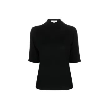 VINCE Elbow Sleeve Roll neck Top