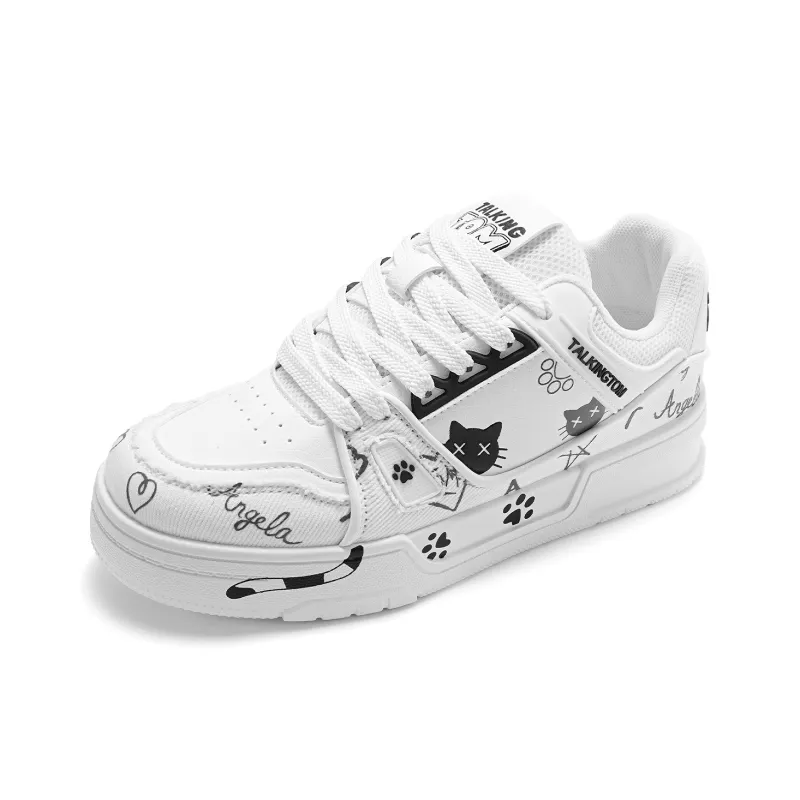 TALKING TOM Impact Resistance Low Top Skateboard Shoes Unisex Ecru-6