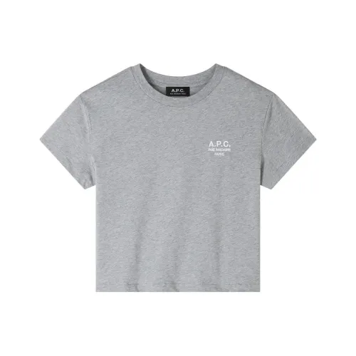 A.P.C Logo Embroidered Crewneck T Shirt