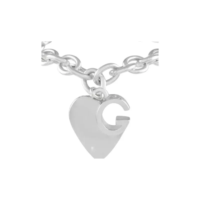 GUCCI Sterling Silver Heart charm Bracelet-1