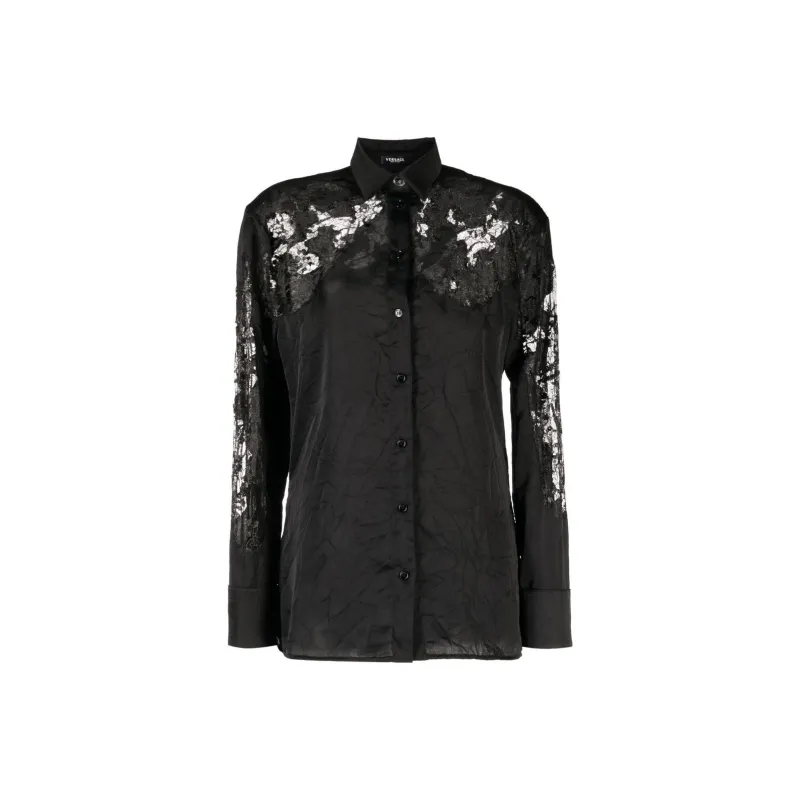 VERSACE Lace Detailed Buttoned Shirt-0