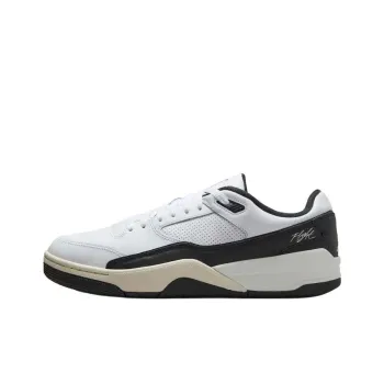 Jordan FLIGHT COURT Anti Slip Wear Resistant Low Top Vintage Basketball Shoes Unisex Black White