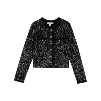 MICHAEL KORS Sequined Metallic Stretch Knit Jacket