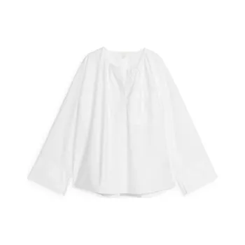 ARKET Drop Shoulder Sleeve T Shirt Women's White