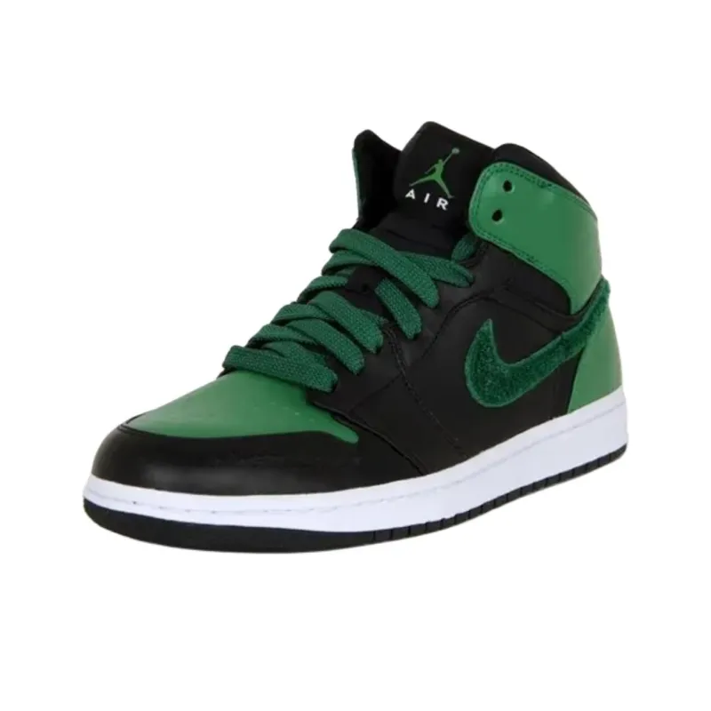 Jordan Air Jordan 1 Retro Phat Premier Cushioning Wear-Resistant Mid-Top Vintage Basketball Shoes GS Green Black-2