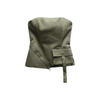 ZARA Strapless Top Women's Khaki