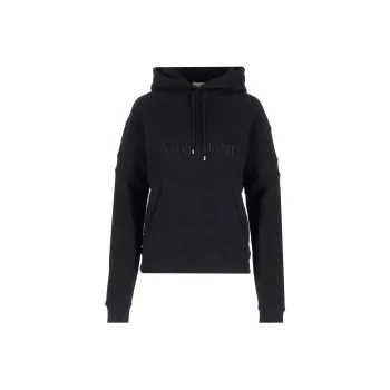 SAINT LAURENT Logo Detailed Drawstring Hoodie