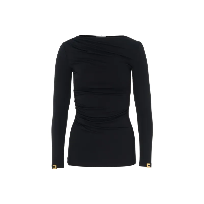 Elisabetta Franchi Draping Jersey Top-0