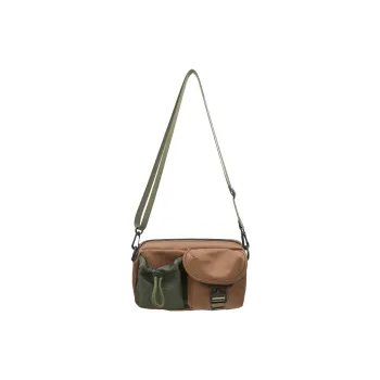 Debecca Nylon Shoulder Bag, Crossbody Bag Unisex Khaki Green/Black