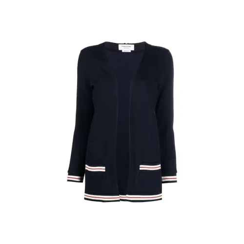 THOM BROWNE Rwb Striped Ribbed Long Sleevd Cardigan