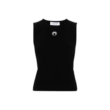Marine Serre Core Sleeveless Knitted Tank Top