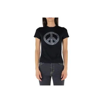 MOSCHINO Jeans Peace Sign Motif Crewneck T Shirt