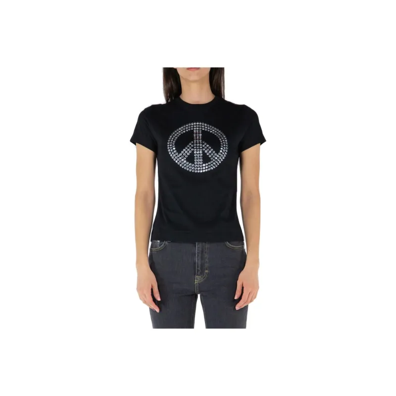 MOSCHINO Jeans Peace Sign Motif Crewneck T Shirt-0