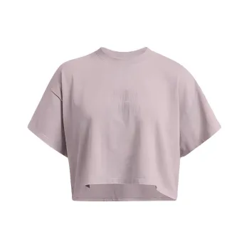 Under Armour Varsity Drop Shoulder Sleeve T Shirt Women's Gray Purple