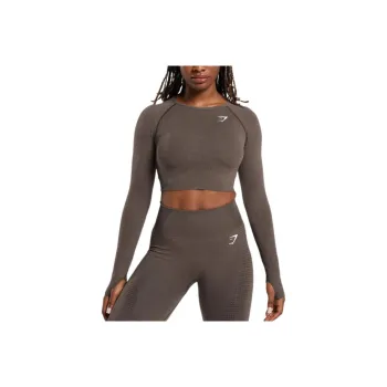 GYMSHARK T Shirt Women's Brown Mud Shale