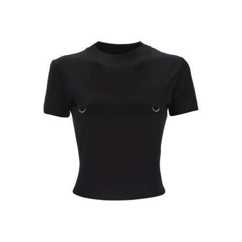 Mugler Pierced Cropped Baby T Shirt