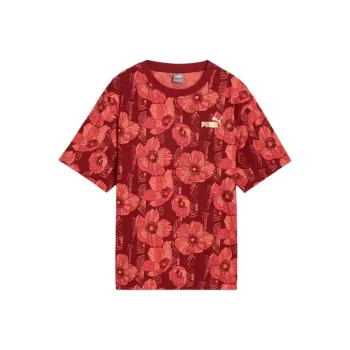 PUMA ESS +graphic T Shirt Women's Deep Red