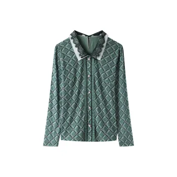 H-YXIANG Shirts Women's Mint Green