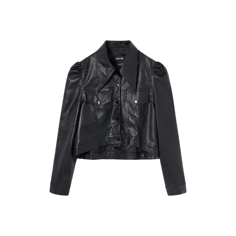 SEENFAAN Loose Fit Jacket Women's Black-0