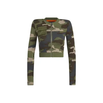 Adidas Ivy Park Ribbed Long Sleeve Top Aop Camo