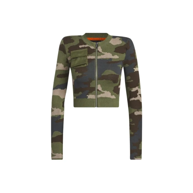 Adidas Ivy Park Ribbed Long Sleeve Top Aop Camo-0