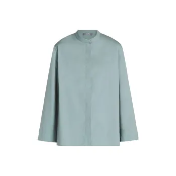 ’S MAX MARA Karina Collection Flared Poplin Shirt Shirt Women's Light Blue