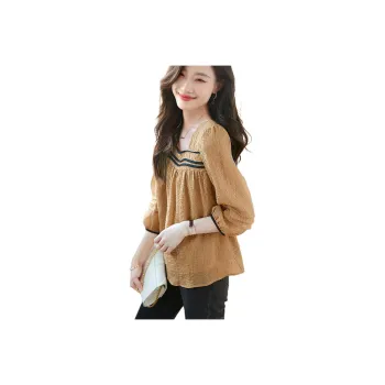 Mo Han Yi Mei Shirt Women's Milk Tea