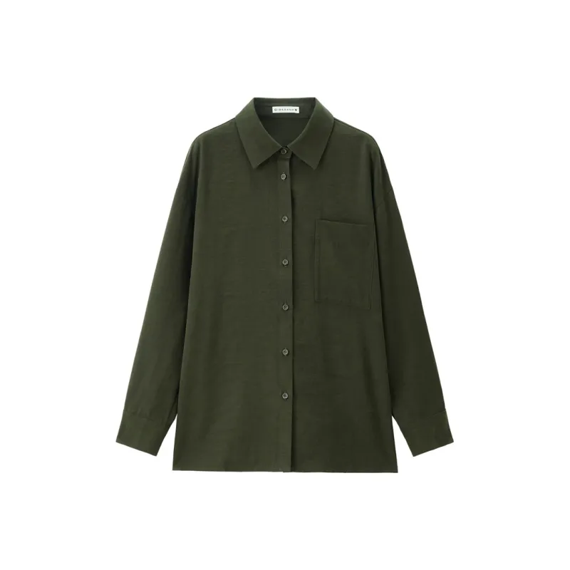 UNIQLO Shirts Women's 51 Army Green-0