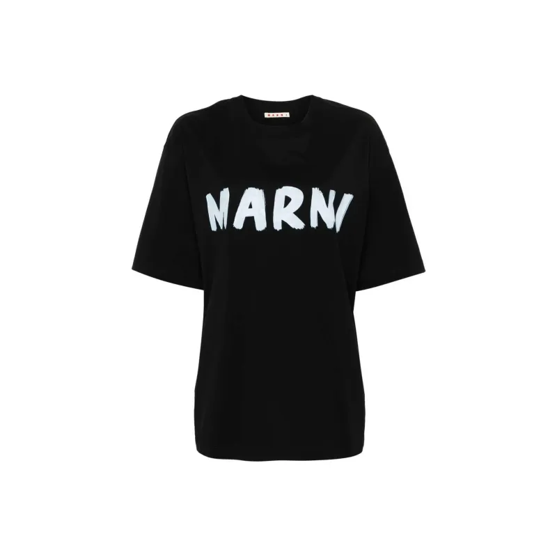 MARNI Logo print Cotton T shirt-0