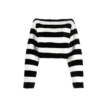 BALMAIN Boat neck Striped Jumper