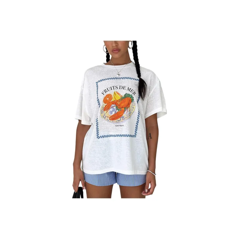 PRINCESS POLLY T-Shirt Women's WHITE/White-0