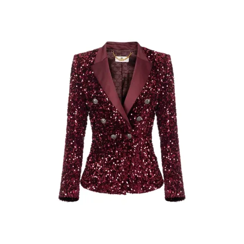 Elisabetta Franchi Double Breasted Sequin Embellished Blazer