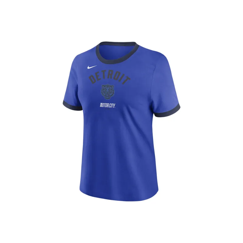 Nike x MLB T-Shirt Women's Blue Detroit Tigers-0