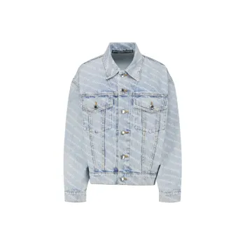 Alexander Wang Allover Logo Printed Denim Jacket