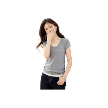 PIERRE CARDIN Set in Sleeve T Shirt Women's Gray